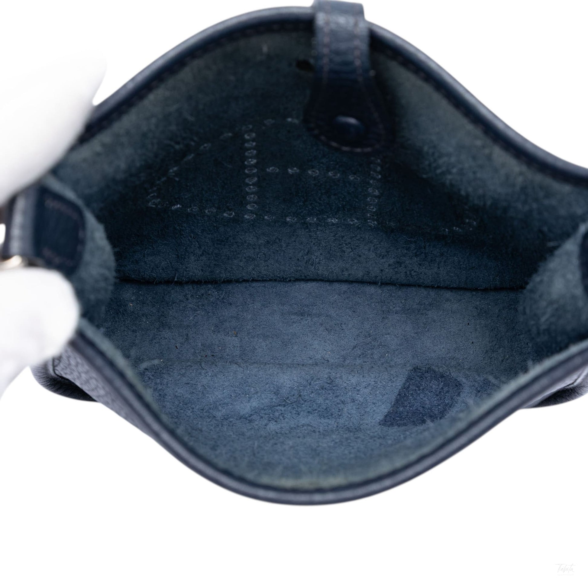 Second hand Hermes Evelyne 16 TPM Clemence Leather Hobo Crossbody Bleu Abysse - Tabita Bags