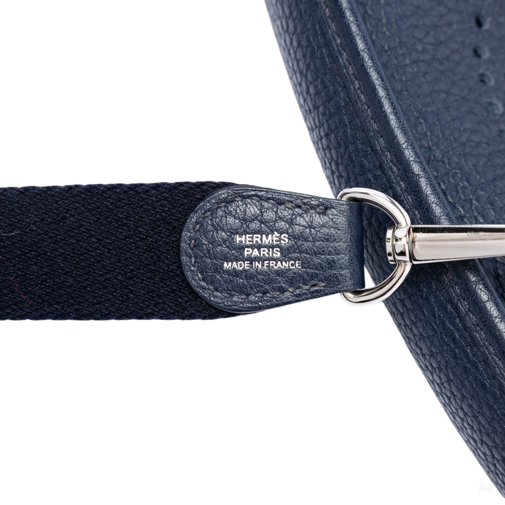 Second hand Hermes Evelyne 16 TPM Clemence Leather Hobo Crossbody Bleu Abysse - Tabita Bags