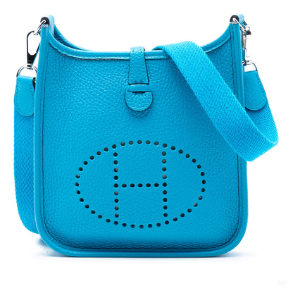 Second hand Hermes Evelyne 16 TPM Clemence Leather Hobo Crossbody Bleu Frida - Tabita Bags
