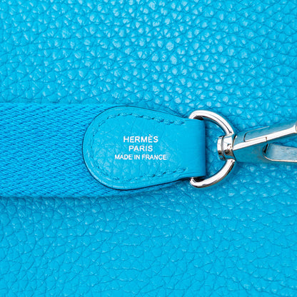 Second hand Hermes Evelyne 16 TPM Clemence Leather Hobo Crossbody Bleu Frida - Tabita Bags