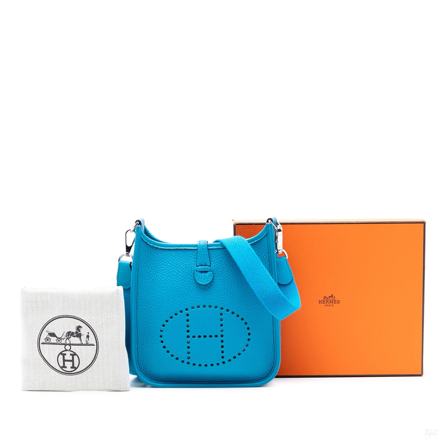 Second hand Hermes Evelyne 16 TPM Clemence Leather Hobo Crossbody Bleu Frida - Tabita Bags
