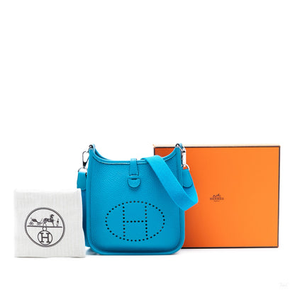 Second hand Hermes Evelyne 16 TPM Clemence Leather Hobo Crossbody Bleu Frida - Tabita Bags
