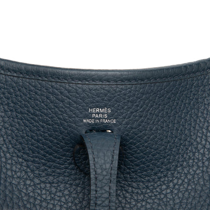 Second hand Hermes Evelyne 16 TPM Clemence Leather Hobo Crossbody Blue - Tabita Bags