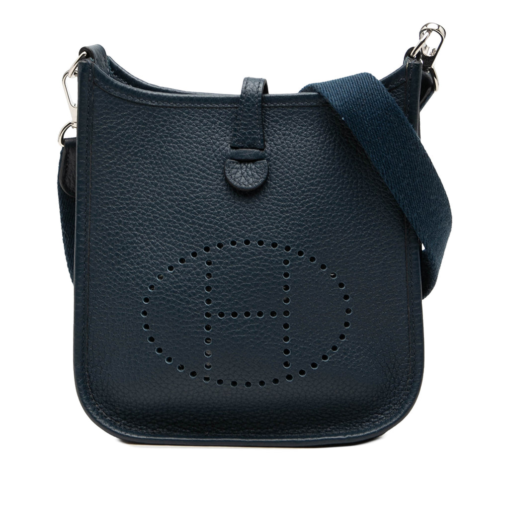 Second hand Hermes Evelyne 16 TPM Clemence Leather Hobo Crossbody Blue - Tabita Bags