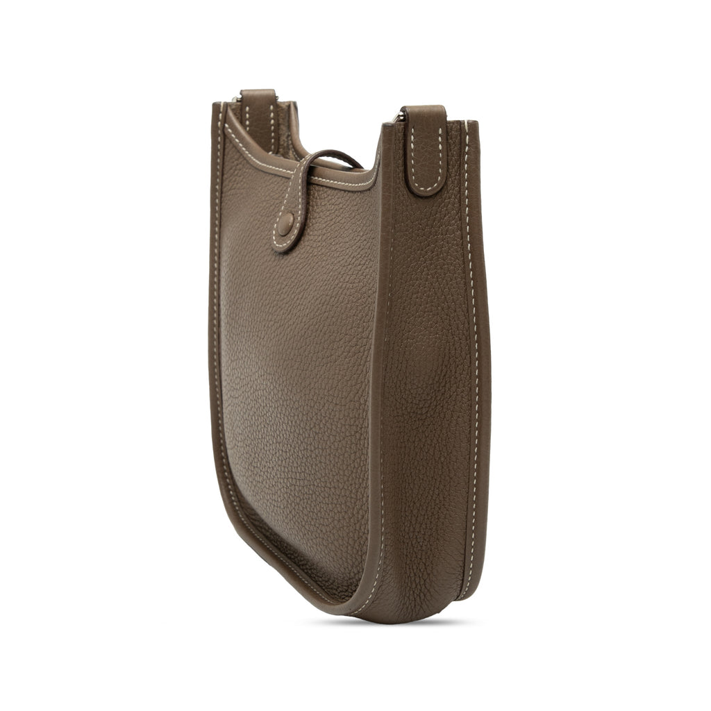Second hand Hermes Evelyne 16 TPM Clemence Leather Hobo Crossbody Etoupe - Tabita Bags