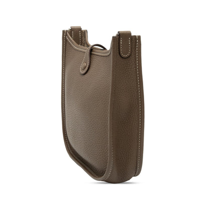 Second hand Hermes Evelyne 16 TPM Clemence Leather Hobo Crossbody Etoupe - Tabita Bags