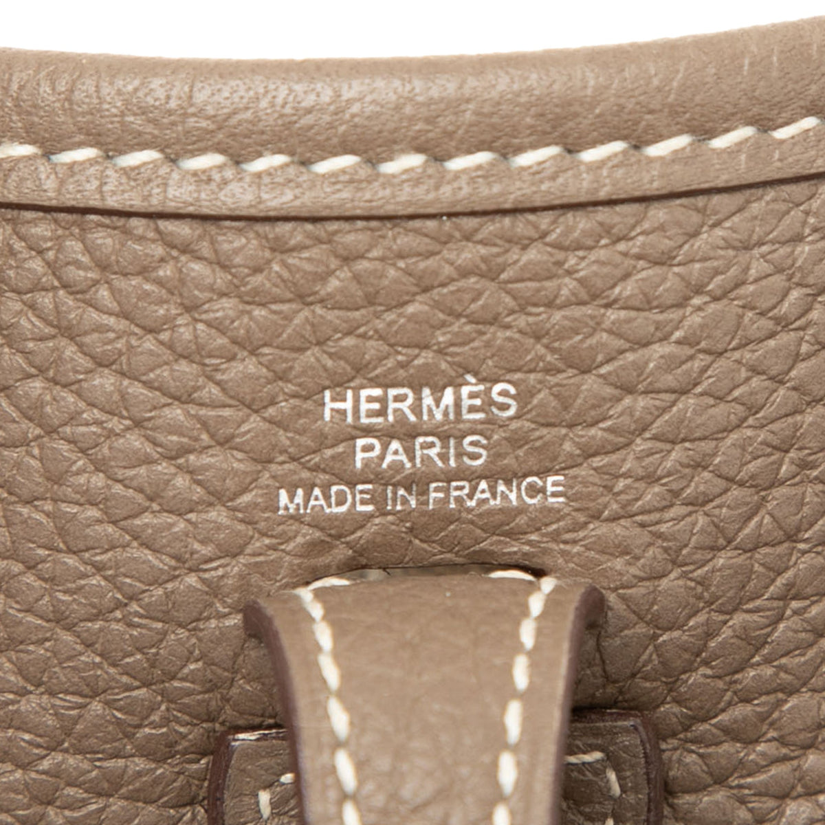 Second hand Hermes Evelyne 16 TPM Clemence Leather Hobo Crossbody Etoupe - Tabita Bags