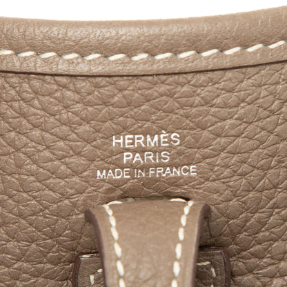 Second hand Hermes Evelyne 16 TPM Clemence Leather Hobo Crossbody Etoupe - Tabita Bags