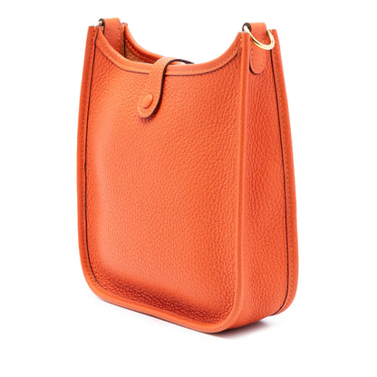 Second hand Hermes Evelyne 16 TPM Clemence Leather Hobo Crossbody Feu - Tabita Bags
