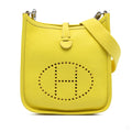 Second hand Hermes Evelyne 16 TPM Clemence Leather Hobo Crossbody Lime - Tabita Bags