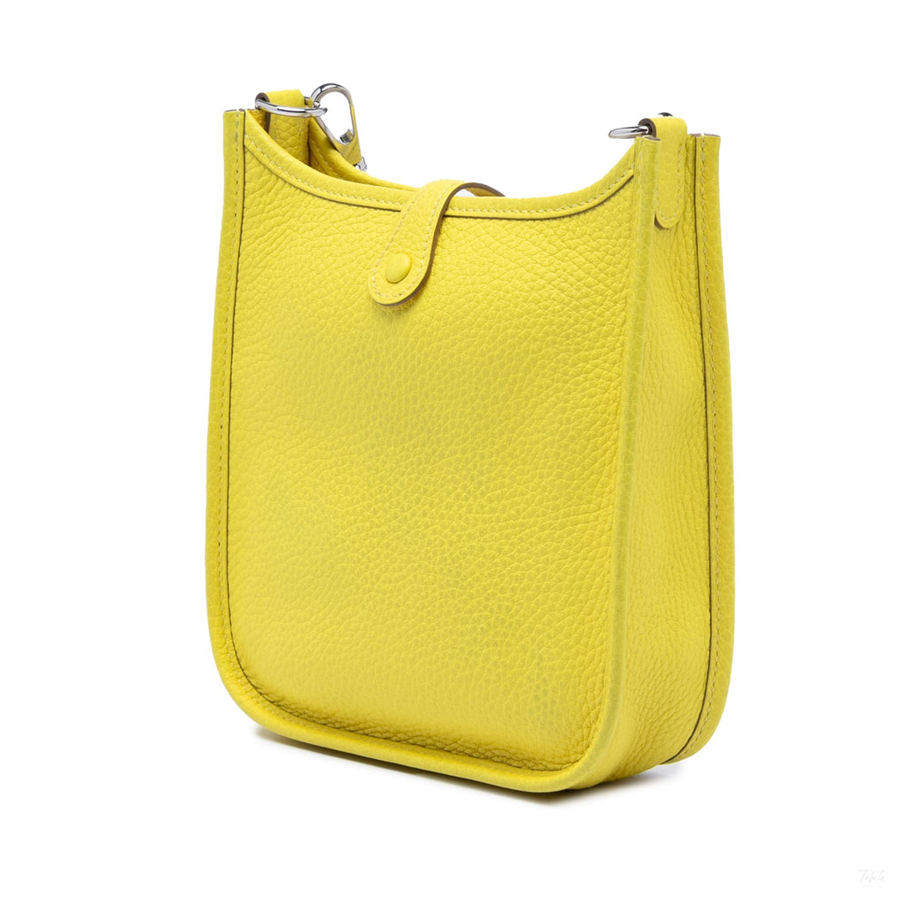 Second hand Hermes Evelyne 16 TPM Clemence Leather Hobo Crossbody Lime - Tabita Bags