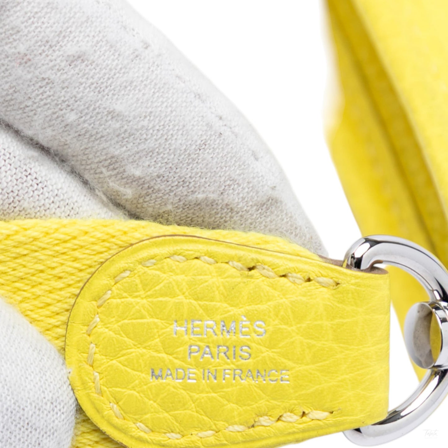 Second hand Hermes Evelyne 16 TPM Clemence Leather Hobo Crossbody Lime - Tabita Bags