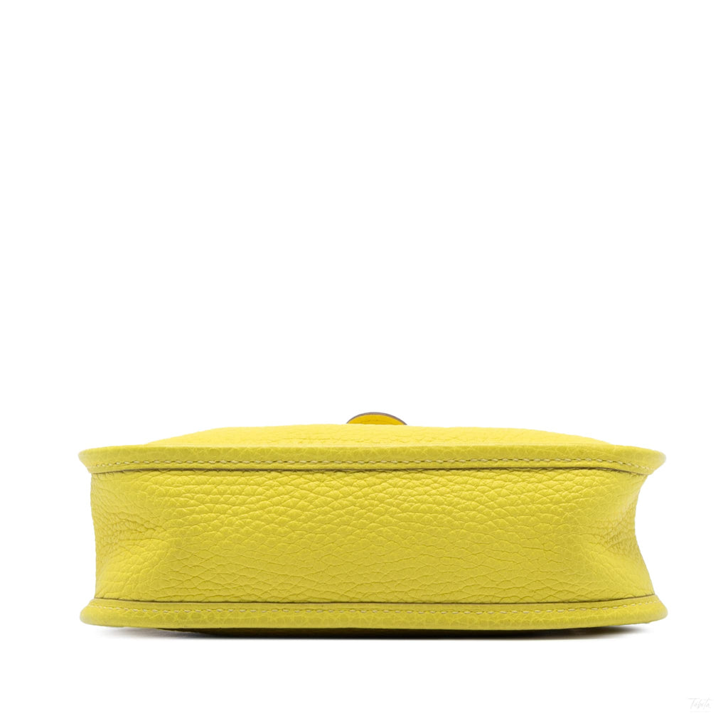 Second hand Hermes Evelyne 16 TPM Clemence Leather Hobo Crossbody Lime - Tabita Bags