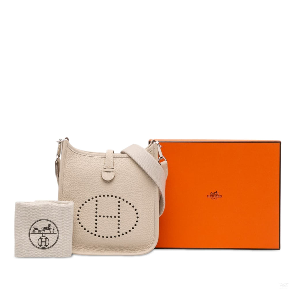 Second hand Hermes Evelyne 16 TPM Clemence Leather Hobo Crossbody Nata - Tabita Bags