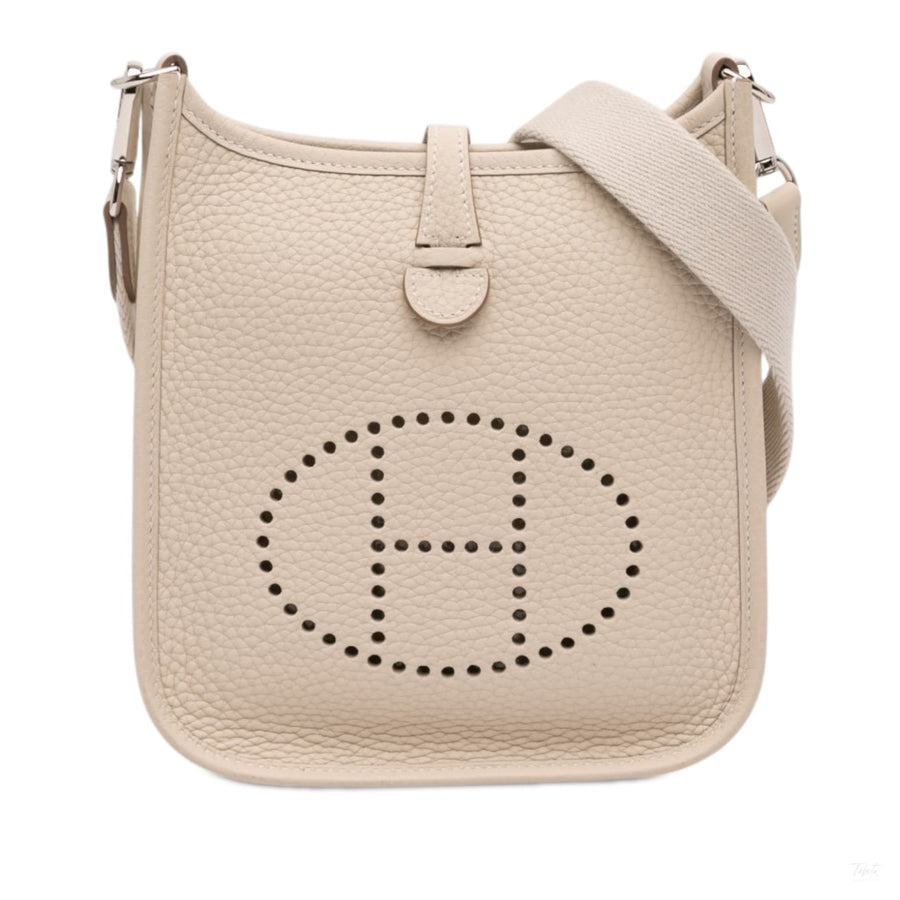 Second hand Hermes Evelyne 16 TPM Clemence Leather Hobo Crossbody Nata - Tabita Bags