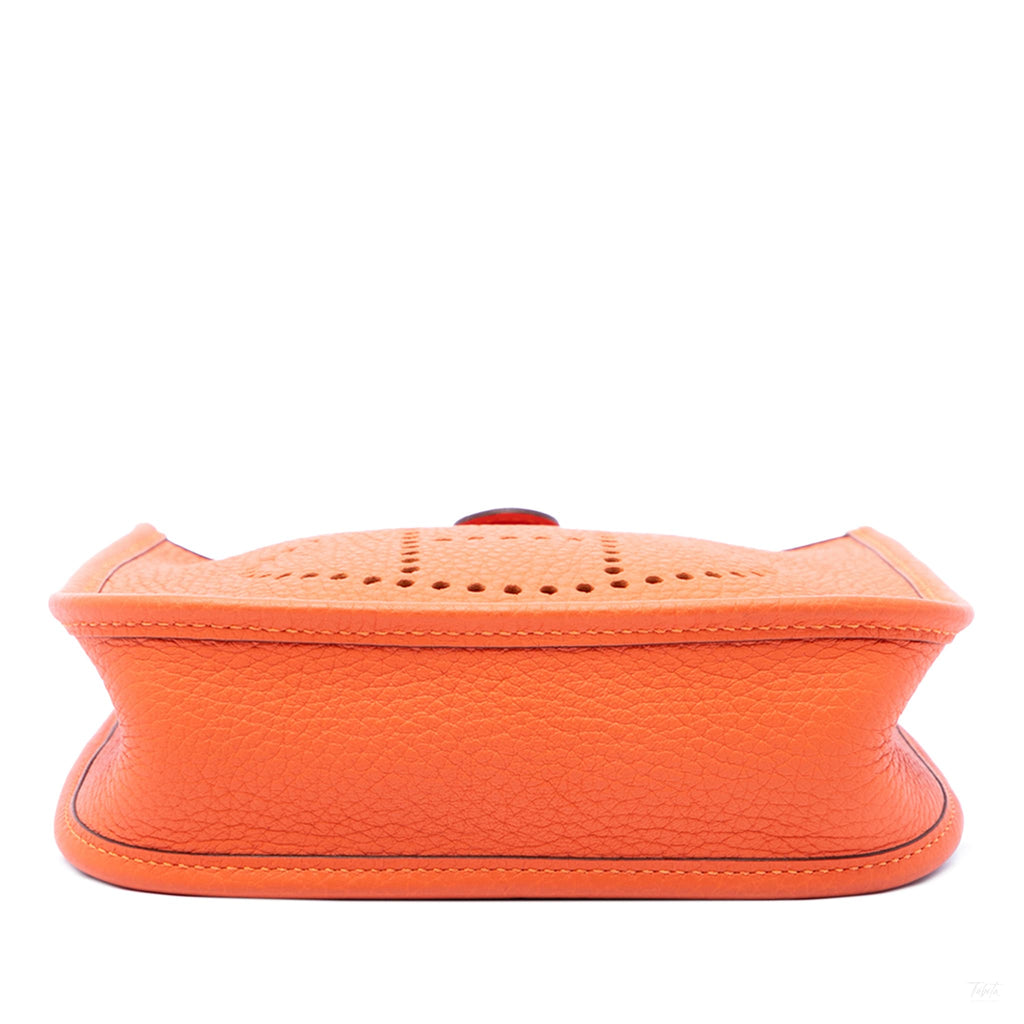 Second hand Hermes Evelyne 16 TPM Clemence Leather Hobo Crossbody Orange - Tabita Bags