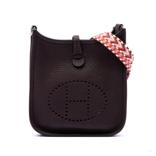 Second hand Hermes Evelyne 16 TPM Clemence Leather Hobo Crossbody Red - Tabita Bags