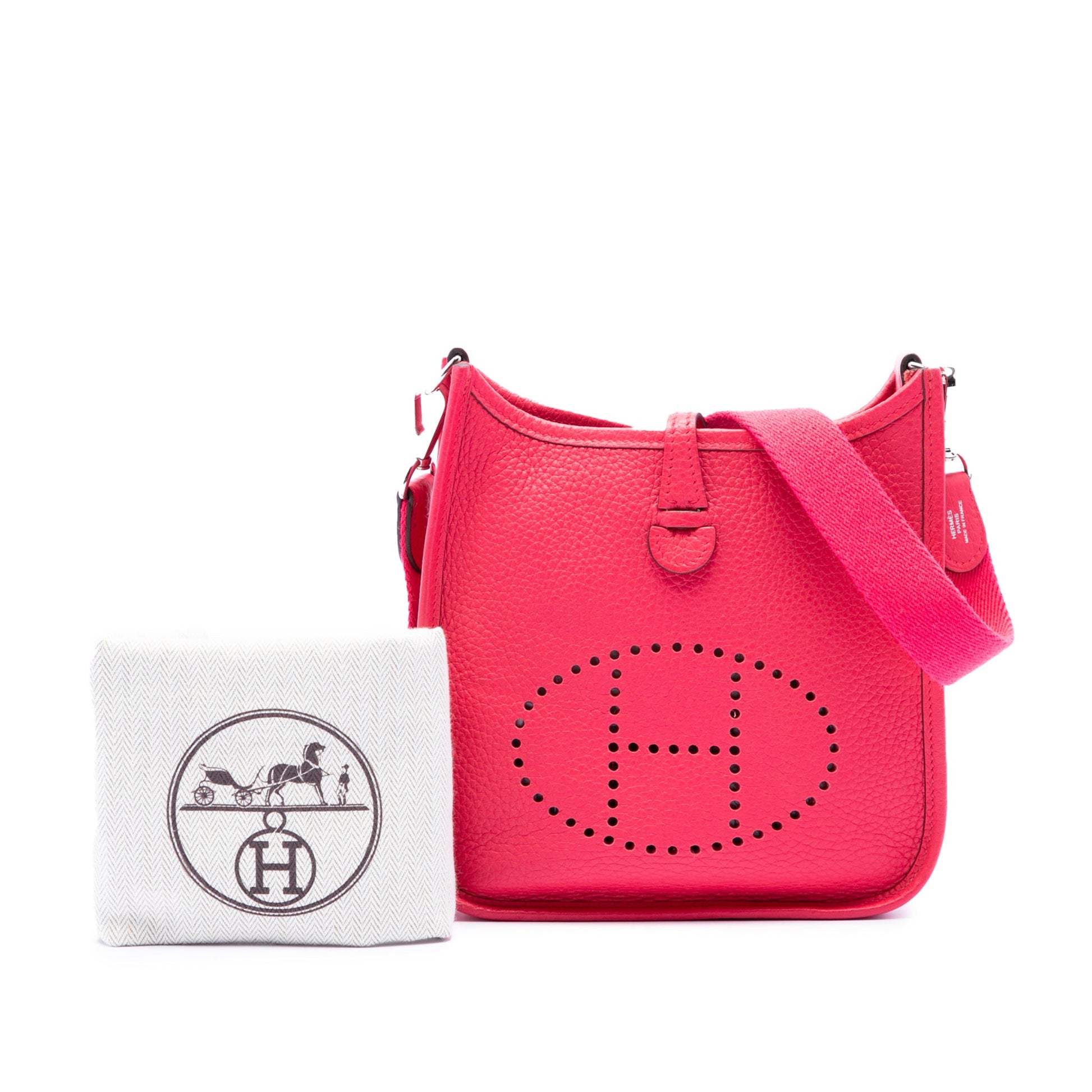 Second hand Hermes Evelyne 16 TPM Clemence Leather Hobo Crossbody Rose Mexico - Tabita Bags