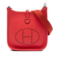 Second hand Hermes Evelyne 16 TPM Clemence Leather Hobo Crossbody Rouge Casaque - Tabita Bags