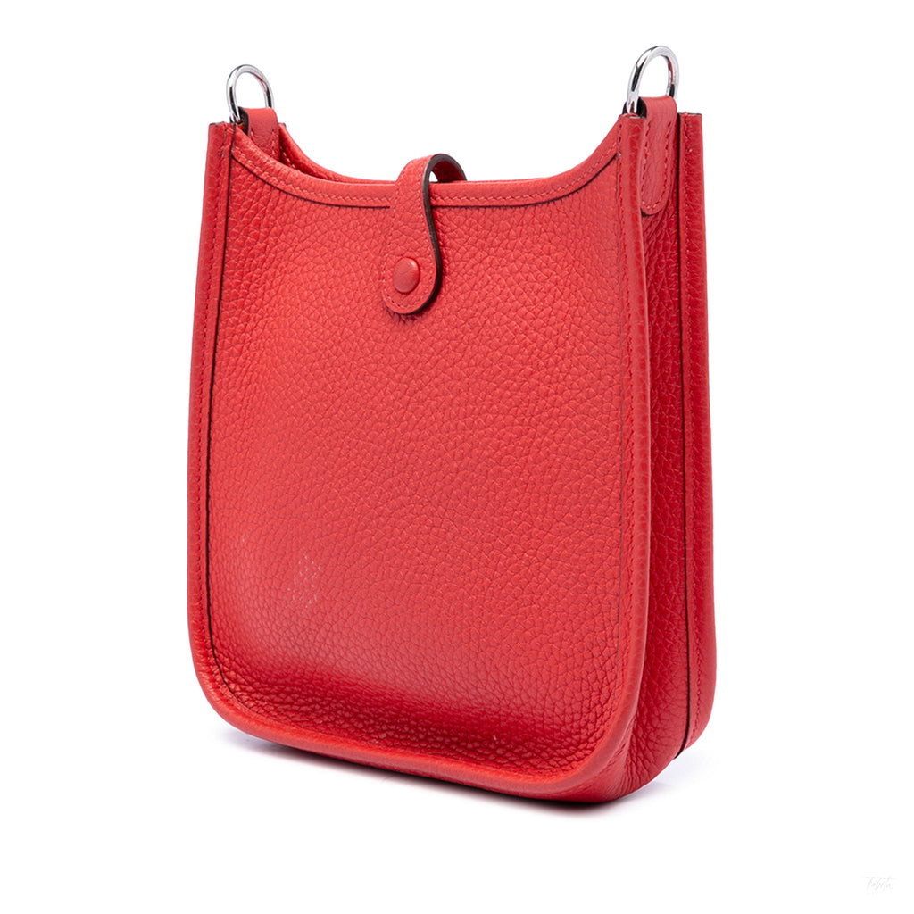 Second hand Hermes Evelyne 16 TPM Clemence Leather Hobo Crossbody Rouge Casaque - Tabita Bags