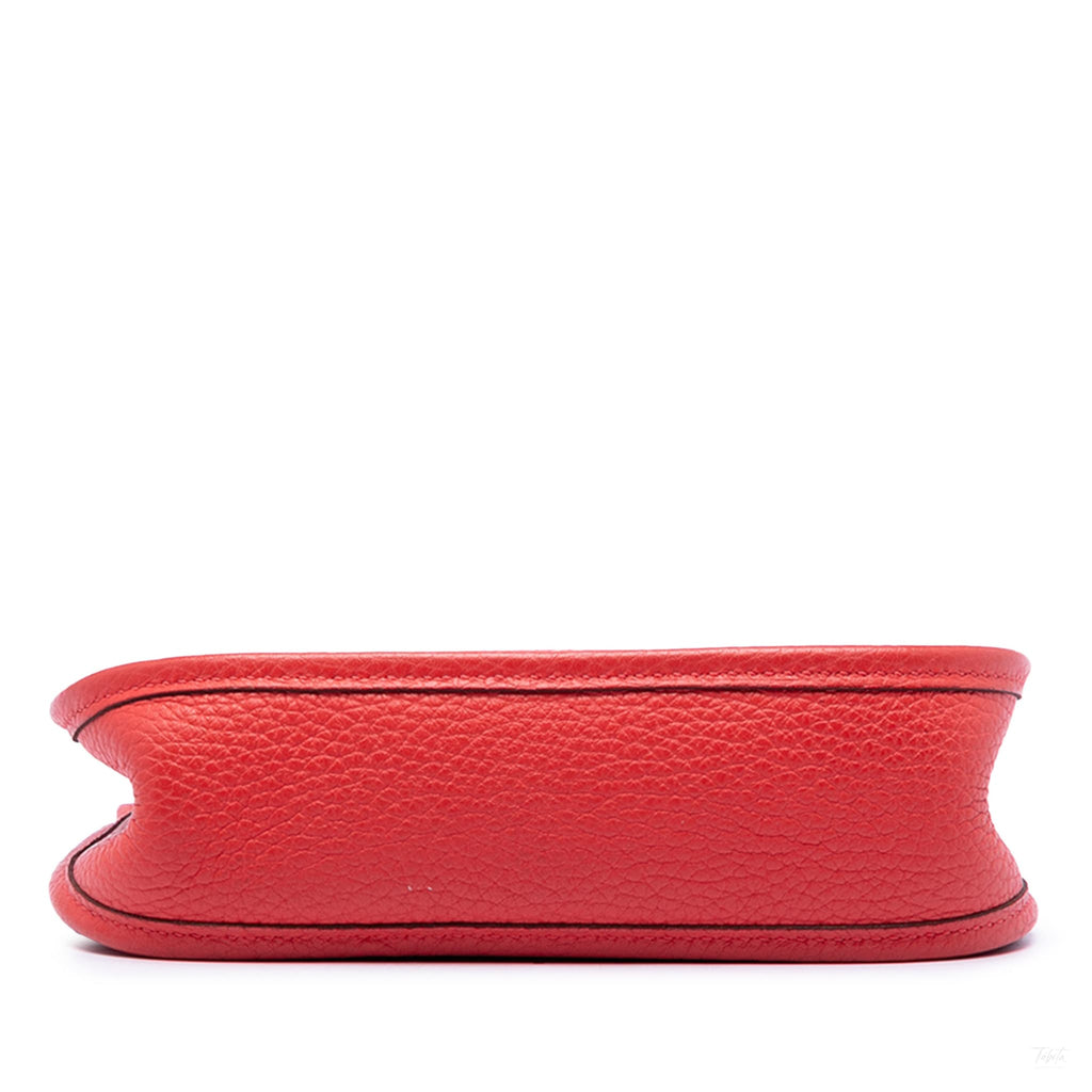 Second hand Hermes Evelyne 16 TPM Clemence Leather Hobo Crossbody Rouge Casaque - Tabita Bags