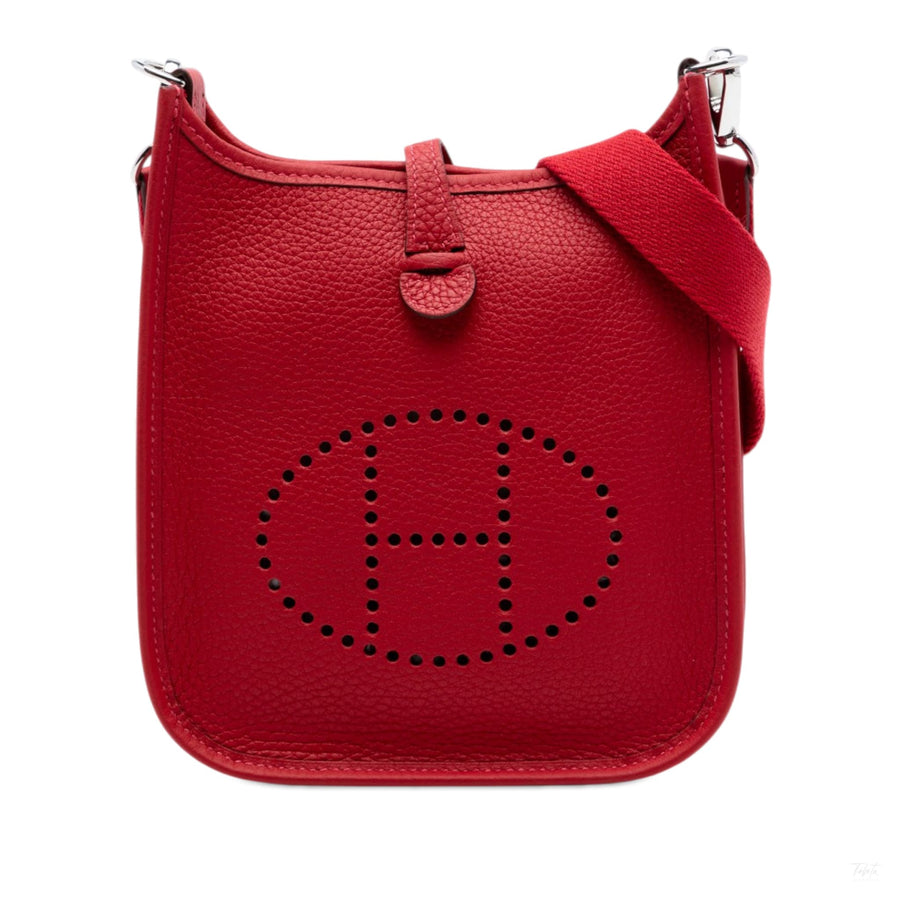 Second hand Hermes Evelyne 16 TPM Clemence Leather Hobo Crossbody Rouge Piment - Tabita Bags