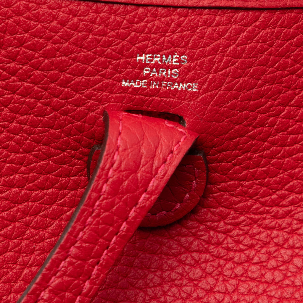 Second hand Hermes Evelyne 16 TPM Clemence Leather Hobo Crossbody Rouge Piment - Tabita Bags