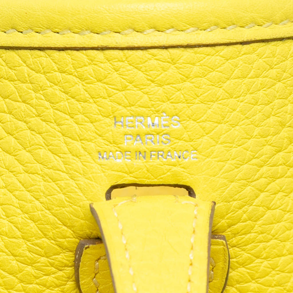 Second hand Hermes Evelyne 16 TPM Clemence Leather Hobo Crossbody Soufre - Tabita Bags