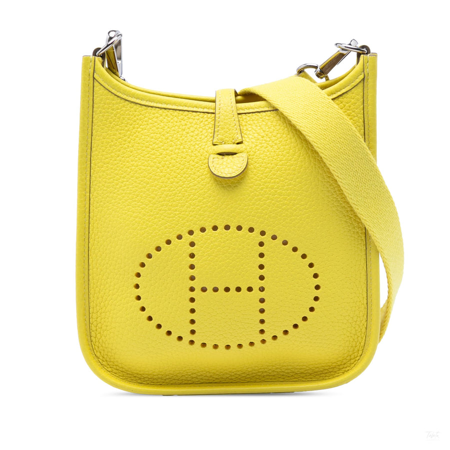 Second hand Hermes Evelyne 16 TPM Clemence Leather Hobo Crossbody Soufre - Tabita Bags