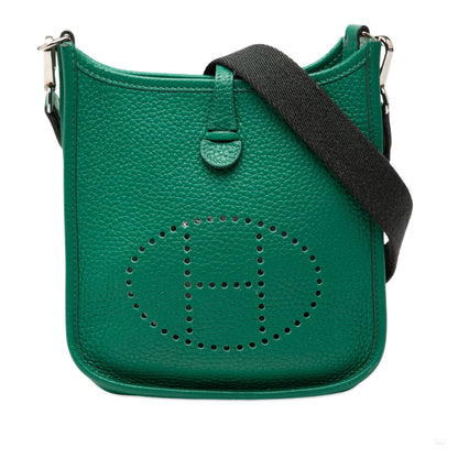 Second hand Hermes Evelyne 16 TPM Clemence Leather Hobo Crossbody Vert Vertigo - Tabita Bags