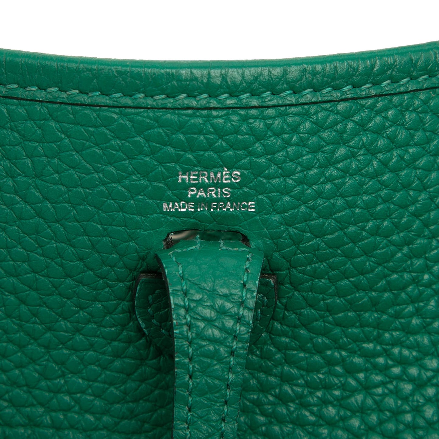 Second hand Hermes Evelyne 16 TPM Clemence Leather Hobo Crossbody Vert Vertigo - Tabita Bags