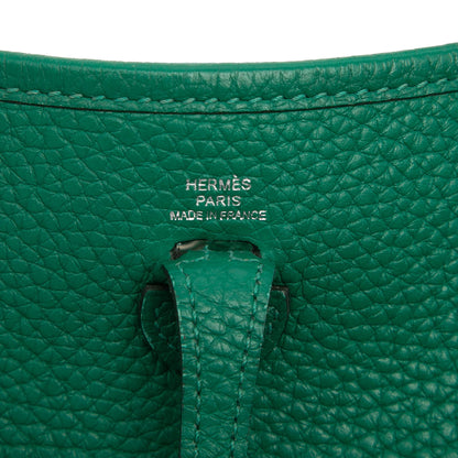 Second hand Hermes Evelyne 16 TPM Clemence Leather Hobo Crossbody Vert Vertigo - Tabita Bags