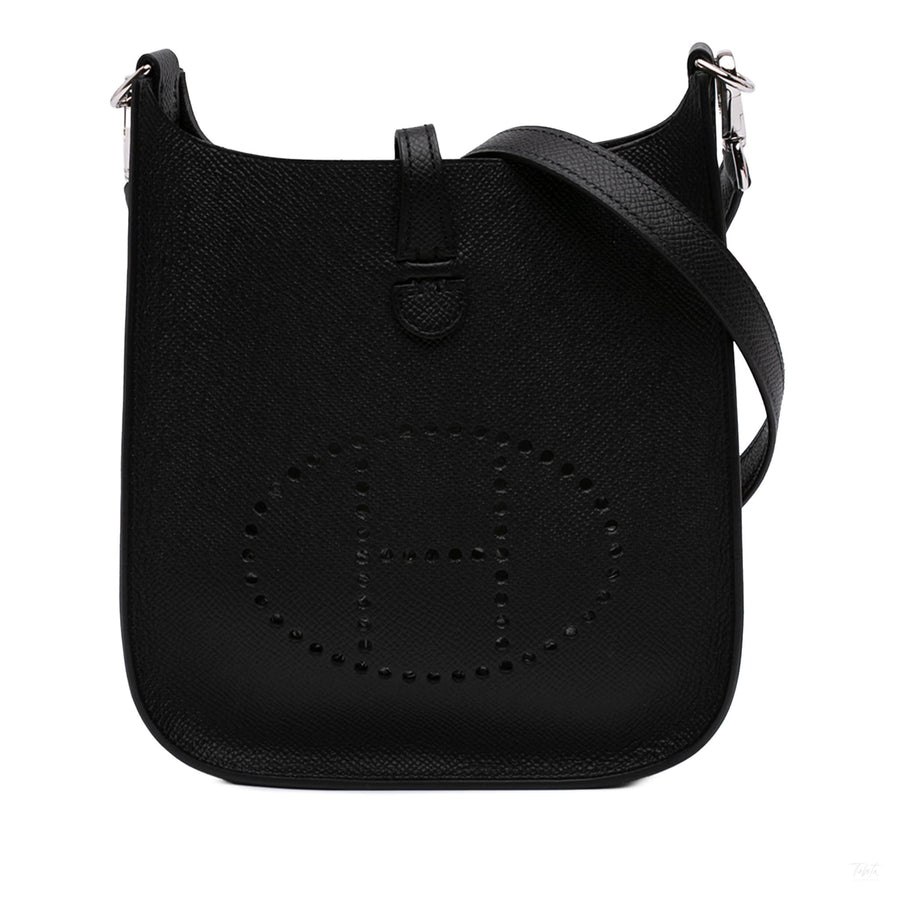 Second hand Hermes Evelyne 16 TPM Epsom Leather Hobo Crossbody Black - Tabita Bags