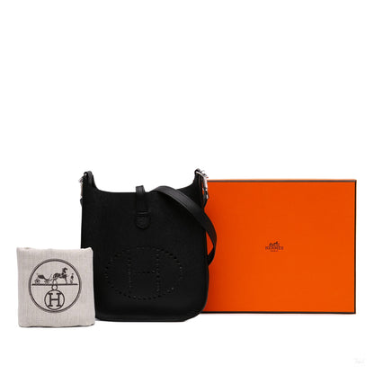 Second hand Hermes Evelyne 16 TPM Epsom Leather Hobo Crossbody Black - Tabita Bags