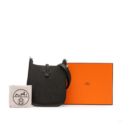 Second hand Hermes Evelyne 16 TPM Epsom Leather Hobo Crossbody Noir - Tabita Bags