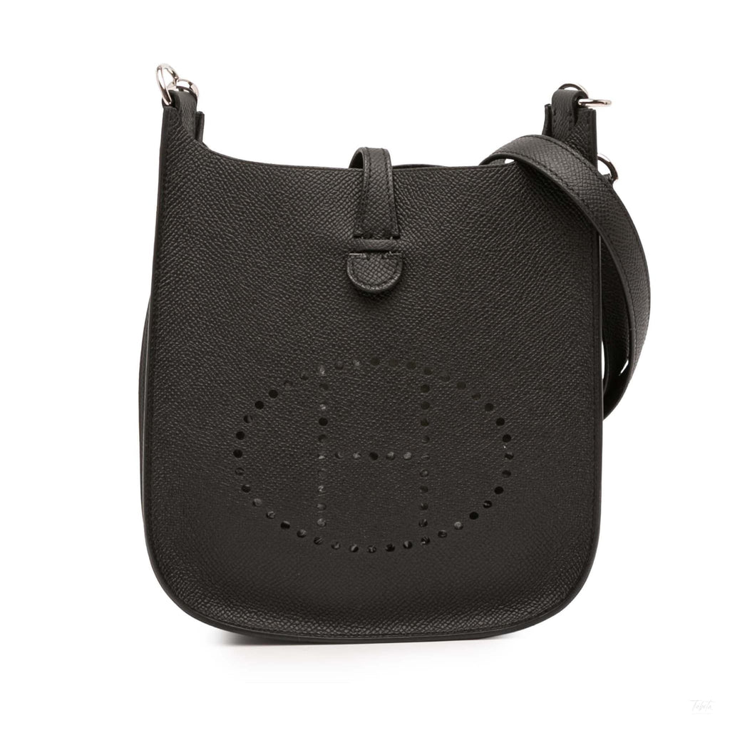 Second hand Hermes Evelyne 16 TPM Epsom Leather Hobo Crossbody Noir - Tabita Bags