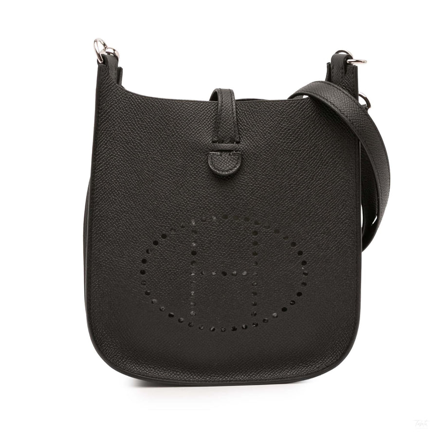 Second hand Hermes Evelyne 16 TPM Epsom Leather Hobo Crossbody Noir - Tabita Bags