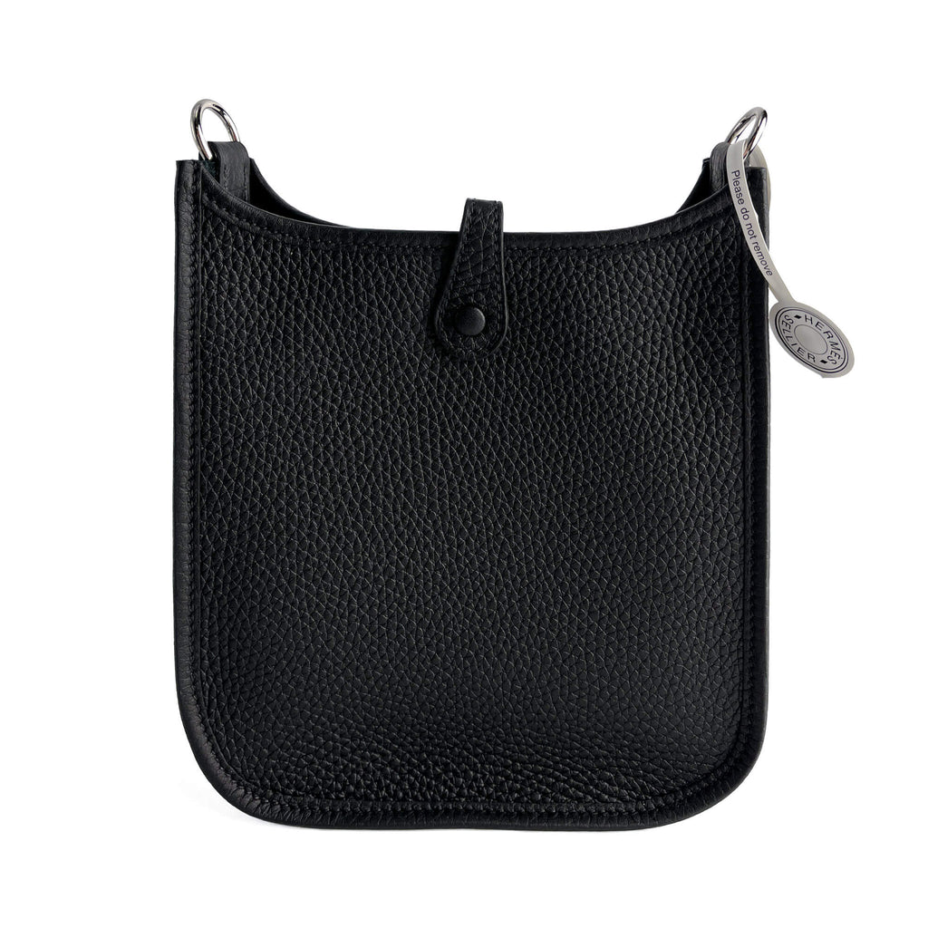 Second hand Hermes Evelyne 16 TPM Taurillon Clemence Leather Amazone Hobo Crossbody Black - Tabita Bags