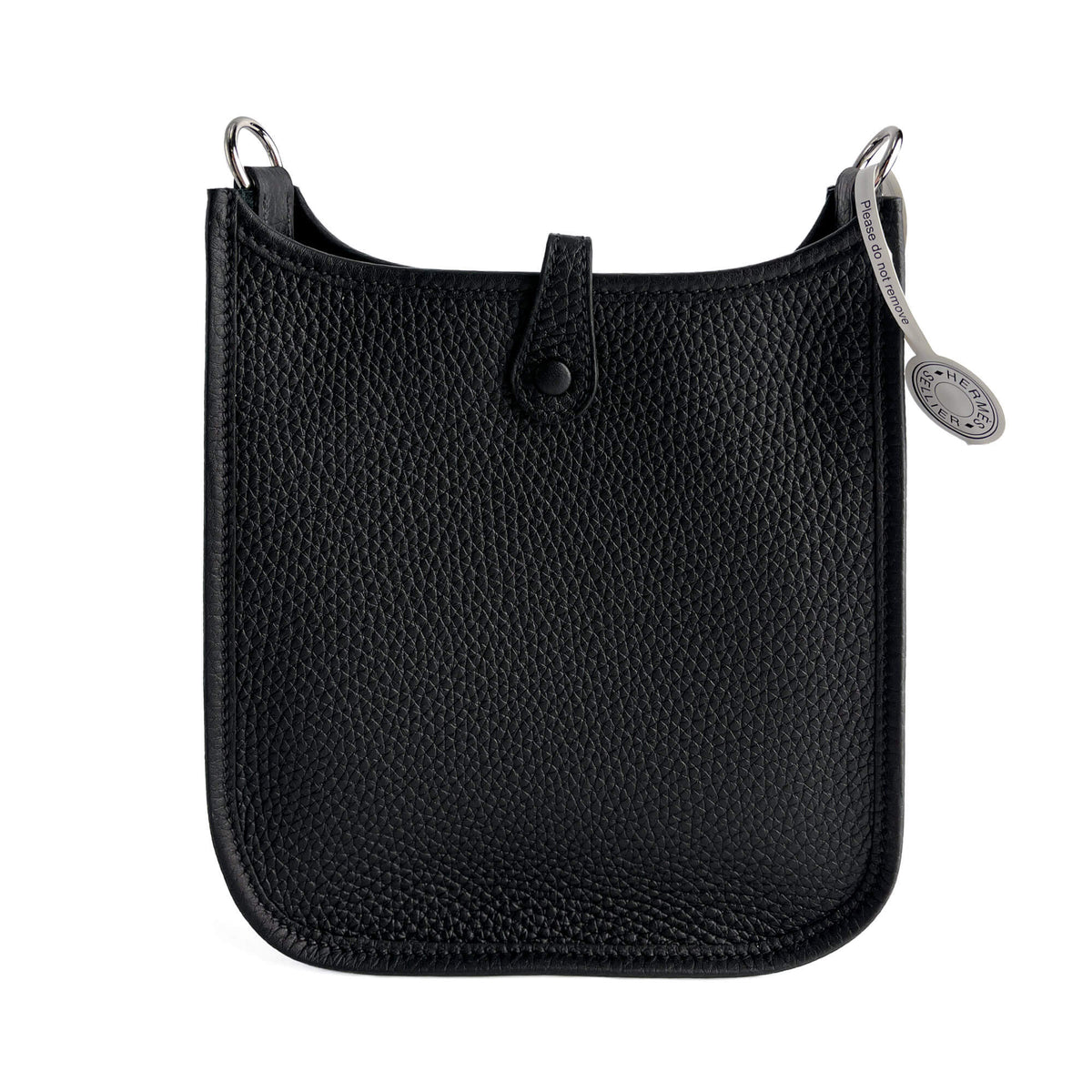 Second hand Hermes Evelyne 16 TPM Taurillon Clemence Leather Amazone Hobo Crossbody Black - Tabita Bags