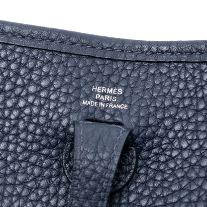 Second hand Hermes Evelyne 16 TPM Taurillon Clemence Leather Amazone Hobo Crossbody Bleu Nuit - Tabita Bags