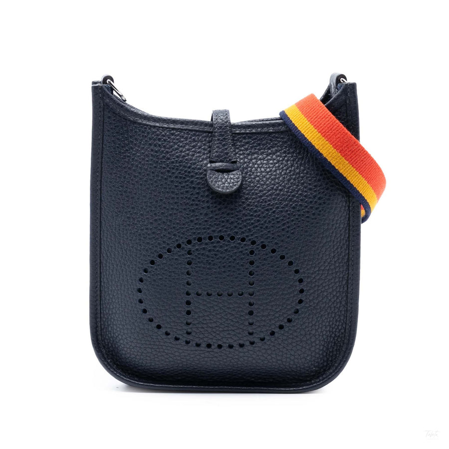 Second hand Hermes Evelyne 16 TPM Taurillon Clemence Leather Amazone Hobo Crossbody Bleu Nuit - Tabita Bags
