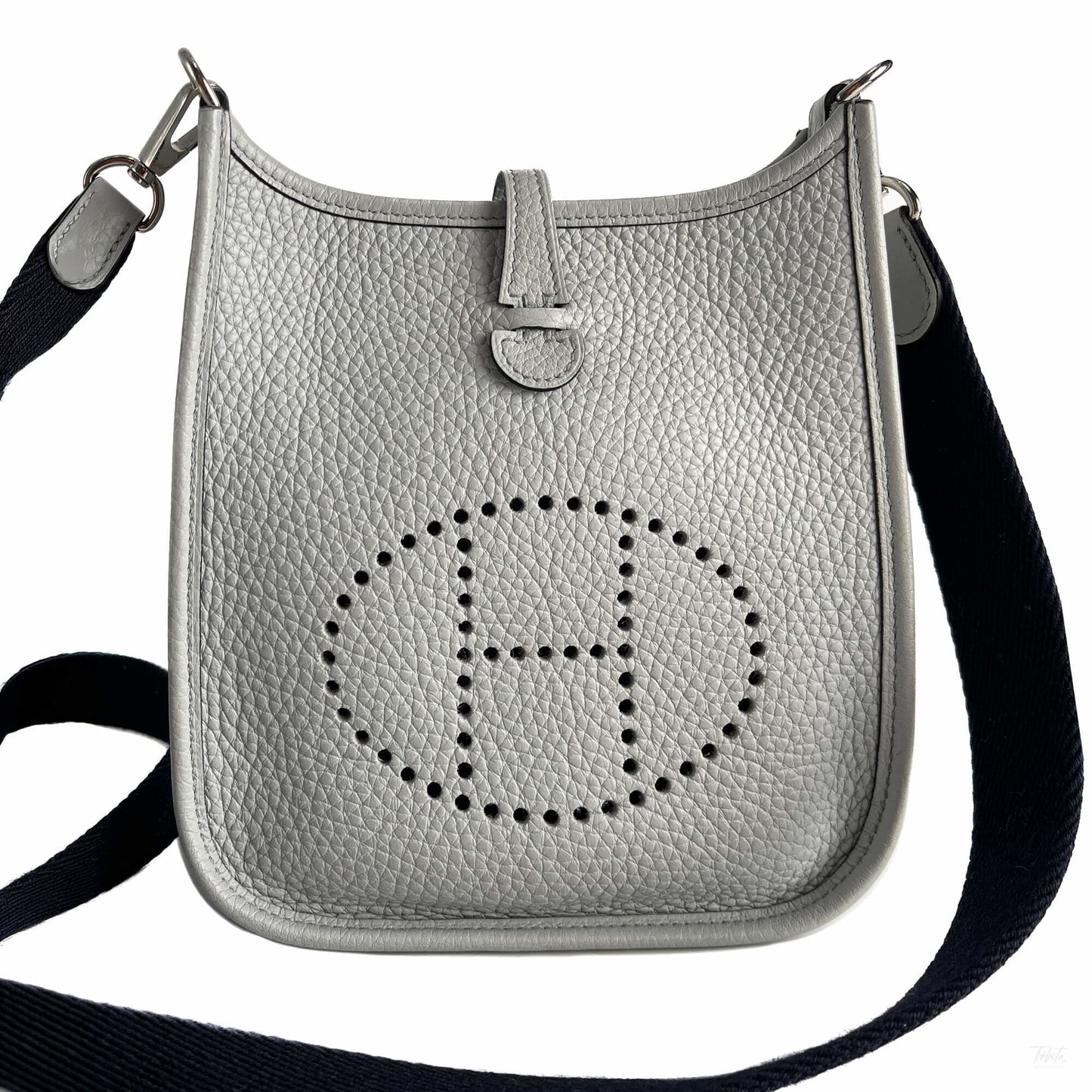 Second hand Hermes Evelyne 16 TPM Taurillon Clemence Leather Amazone Hobo Crossbody Bleu Pale - Tabita Bags
