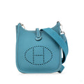 Second hand Hermes Evelyne 16 TPM Taurillon Clemence Leather Amazone Hobo Crossbody Blue Paon - Tabita Bags