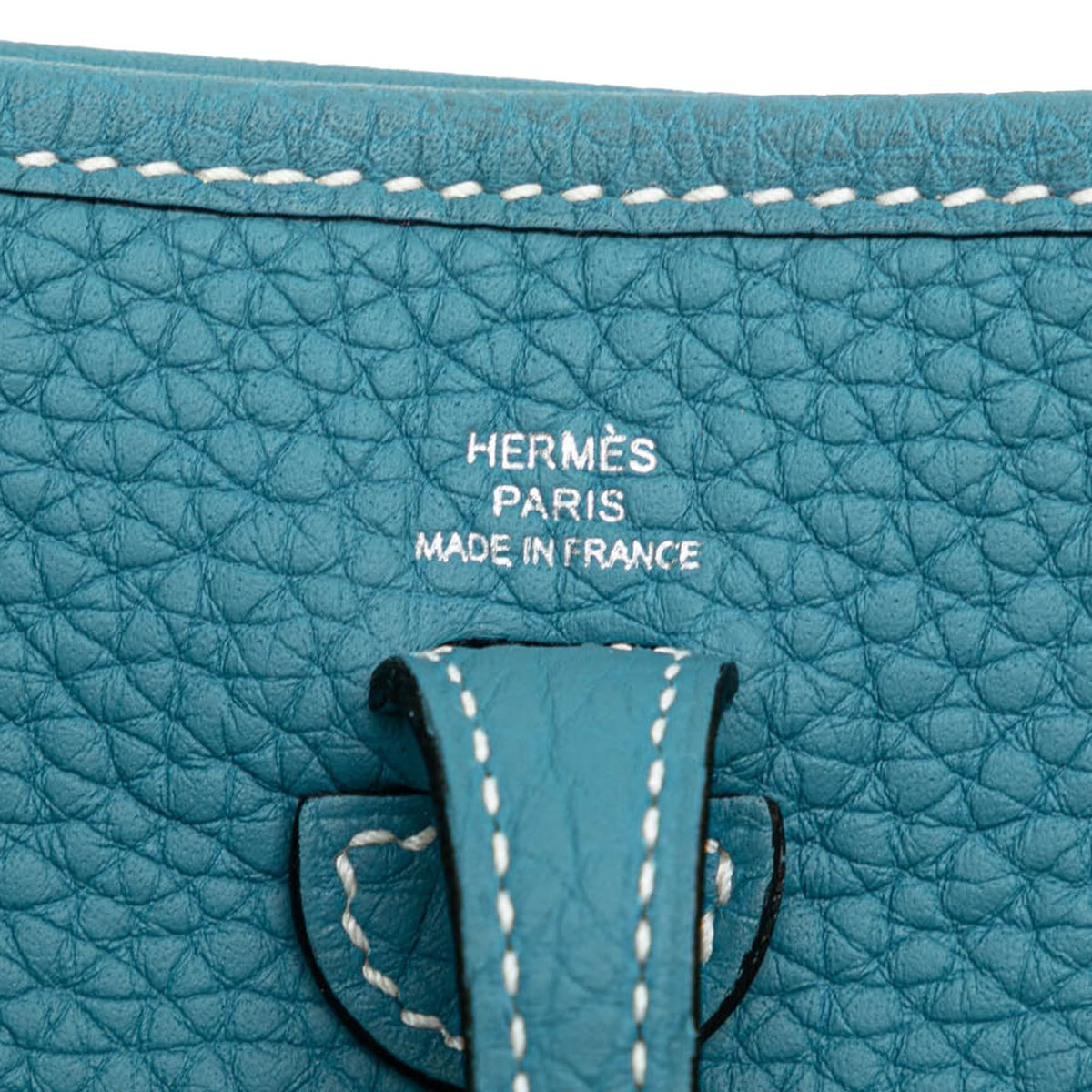 Second hand Hermes Evelyne 16 TPM Taurillon Clemence Leather Amazone Hobo Crossbody Blue Paon - Tabita Bags