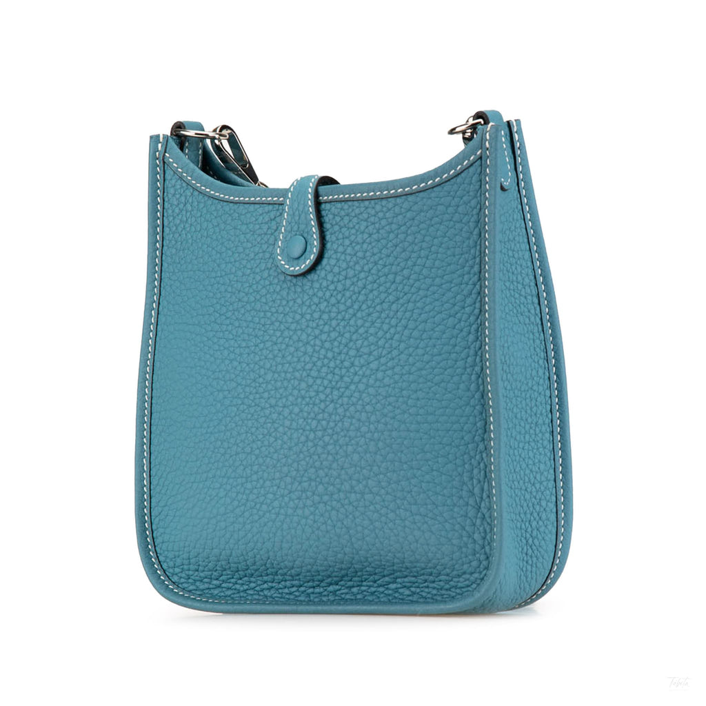 Second hand Hermes Evelyne 16 TPM Taurillon Clemence Leather Amazone Hobo Crossbody Blue Paon - Tabita Bags