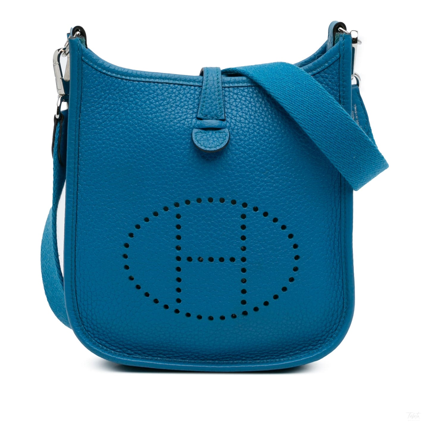 Second hand Hermes Evelyne 16 TPM Taurillon Clemence Leather Amazone Hobo Crossbody Blue Zanzibar - Tabita Bags