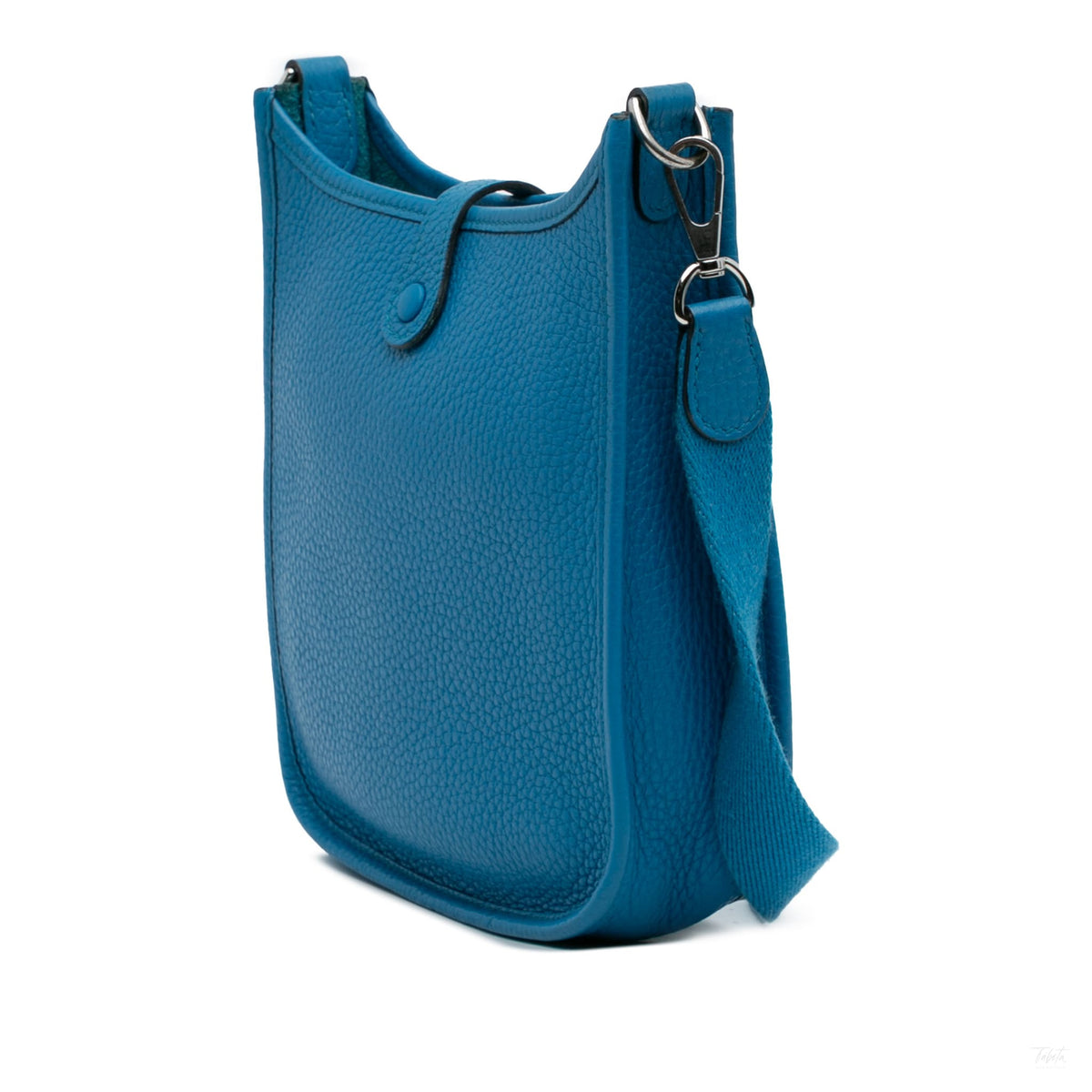 Second hand Hermes Evelyne 16 TPM Taurillon Clemence Leather Amazone Hobo Crossbody Blue Zanzibar - Tabita Bags