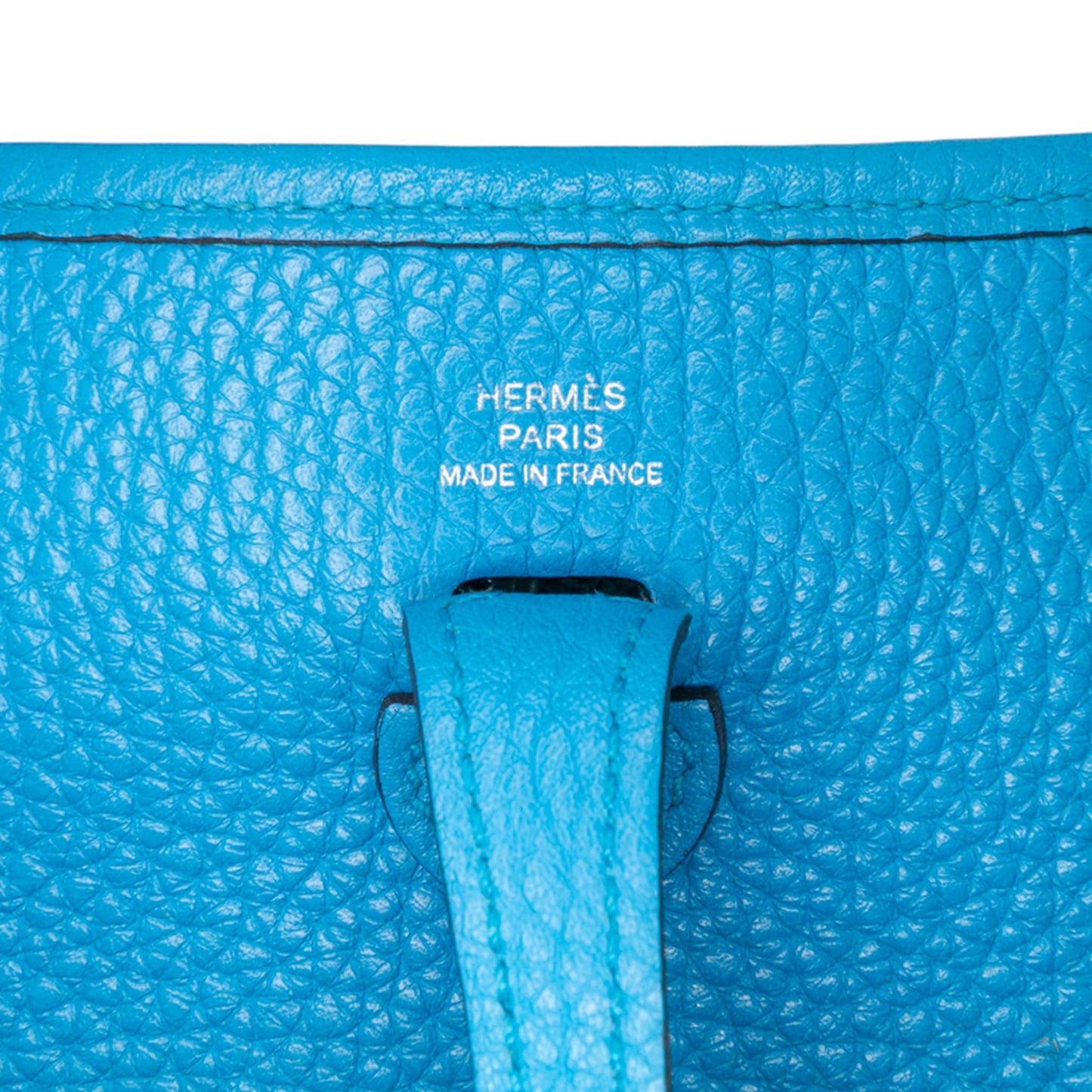 Second hand Hermes Evelyne 16 TPM Taurillon Clemence Leather Amazone Hobo Crossbody Blue Zanzibar - Tabita Bags