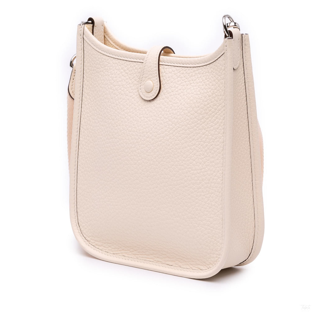 Second hand Hermes Evelyne 16 TPM Taurillon Clemence Leather Amazone Hobo Crossbody Craie - Tabita Bags