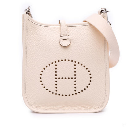 Second hand Hermes Evelyne 16 TPM Taurillon Clemence Leather Amazone Hobo Crossbody Craie - Tabita Bags